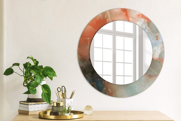Miroir rond imprimé Marbles onyx