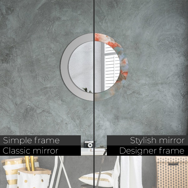 Miroir rond imprimé Marbles onyx