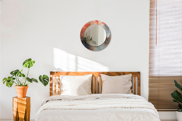 Miroir rond imprimé Marbles onyx