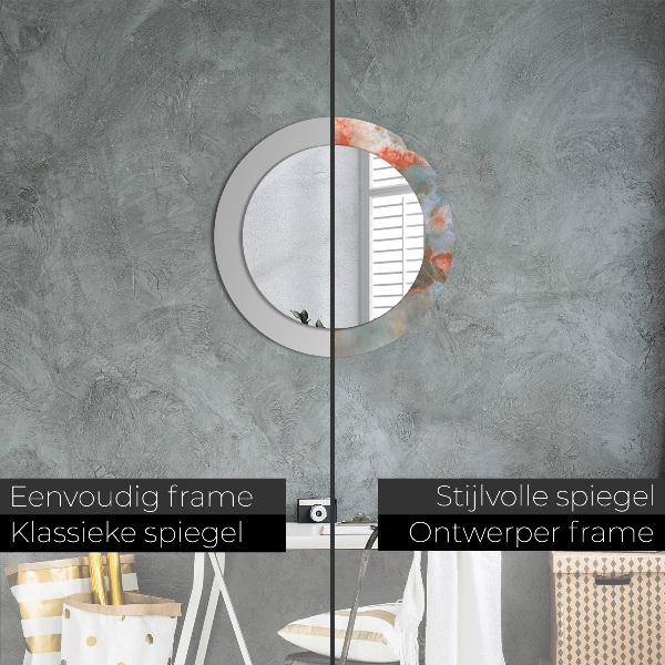 Miroir rond imprimé Marbles onyx