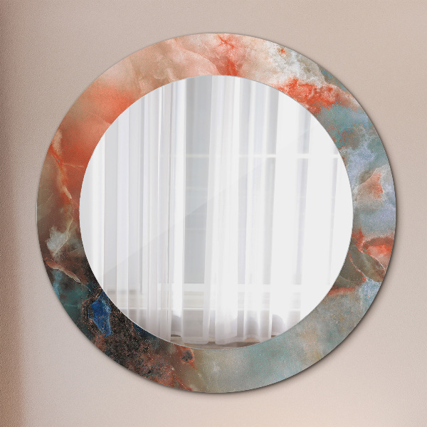Miroir rond imprimé Marbles onyx