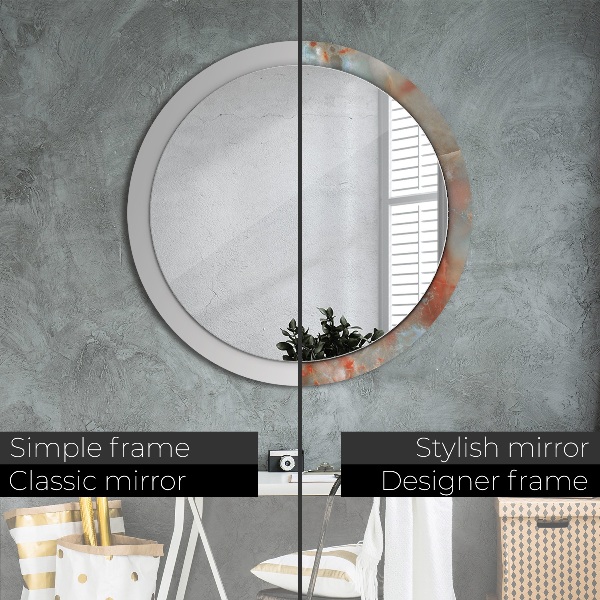 Miroir rond imprimé Marbles onyx
