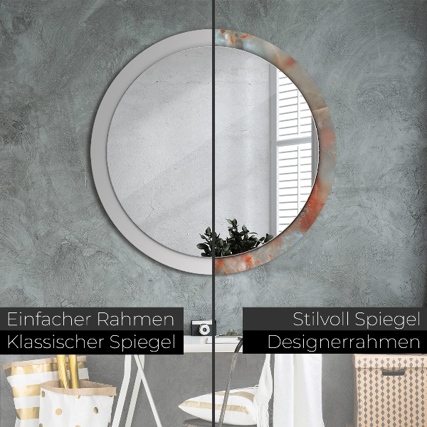 Miroir rond imprimé Marbles onyx
