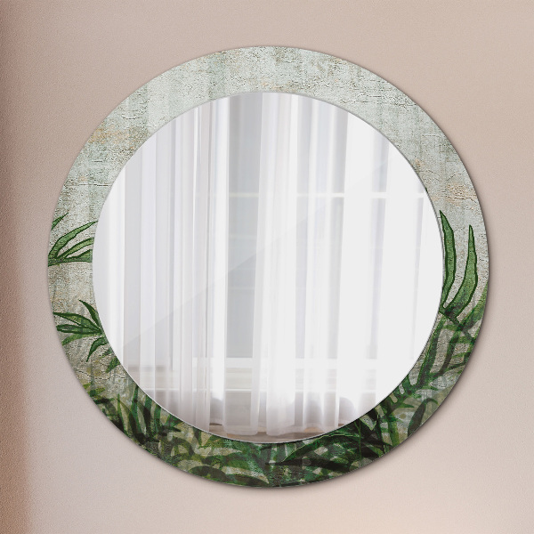 Miroir rond imprimé Feuilles de fougère