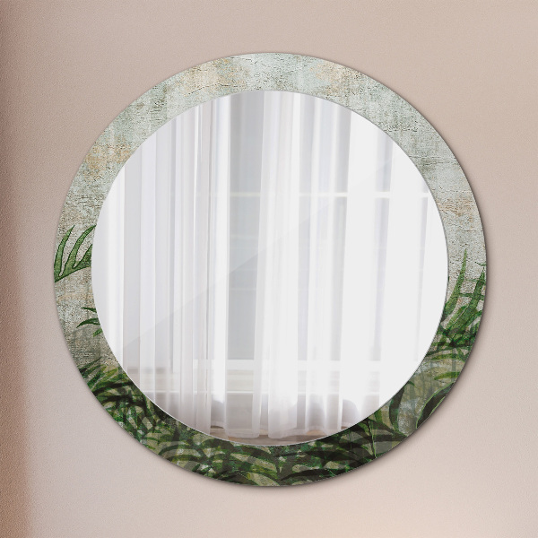 Miroir rond imprimé Feuilles de fougère