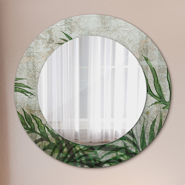 Miroir rond imprimé Feuilles de fougère