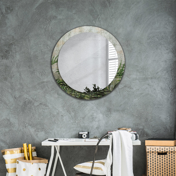 Miroir rond imprimé Feuilles de fougère