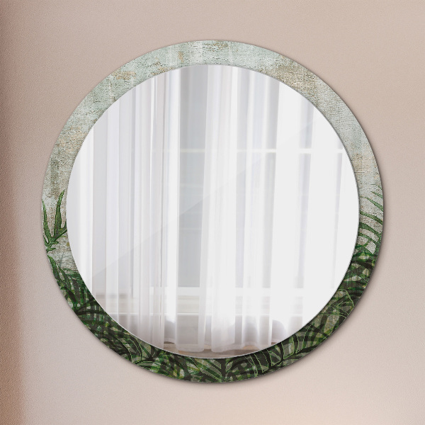 Miroir rond imprimé Feuilles de fougère