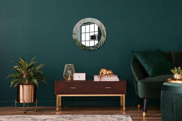 Miroir rond imprimé Feuilles de fougère