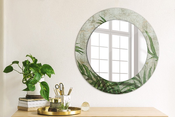 Miroir rond imprimé Feuilles de fougère