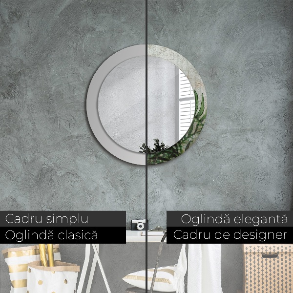 Miroir rond imprimé Feuilles de fougère