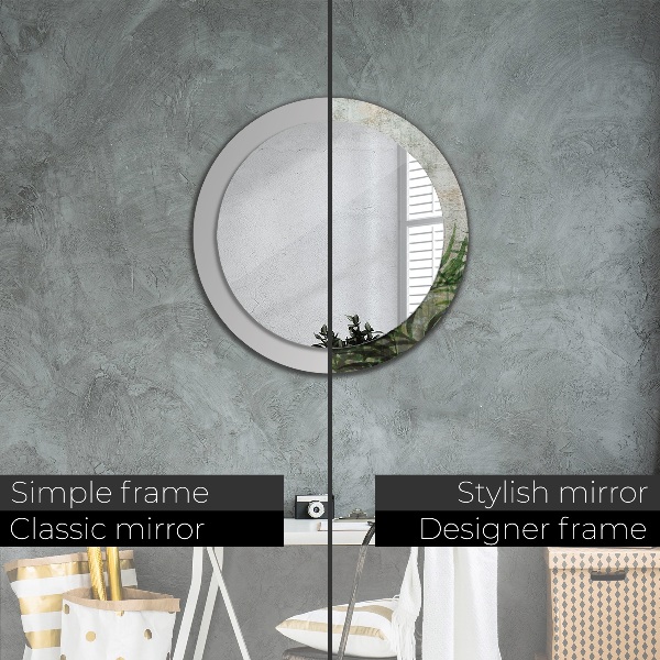 Miroir rond imprimé Feuilles de fougère