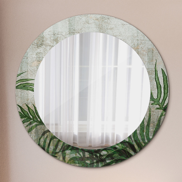 Miroir rond imprimé Feuilles de fougère