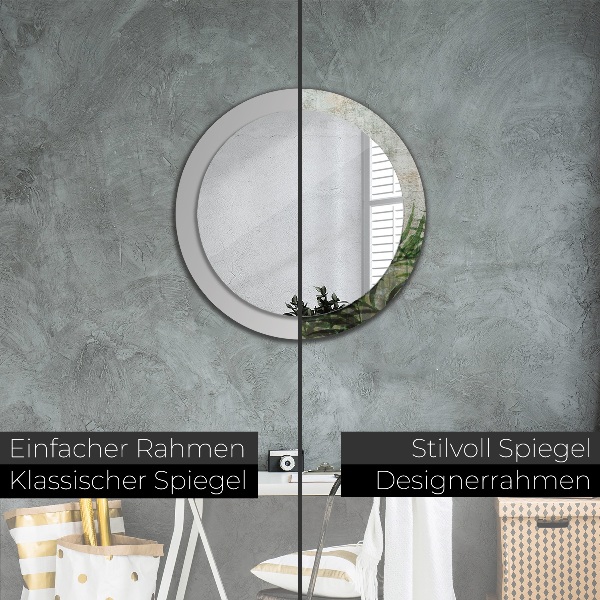 Miroir rond imprimé Feuilles de fougère