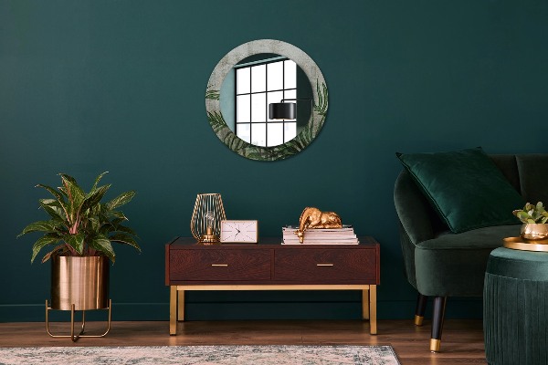 Miroir rond imprimé Feuilles de fougère