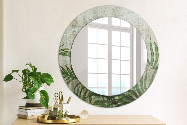 Miroir rond imprimé Feuilles de fougère
