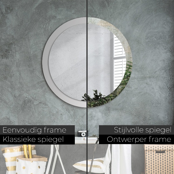Miroir rond imprimé Feuilles de fougère