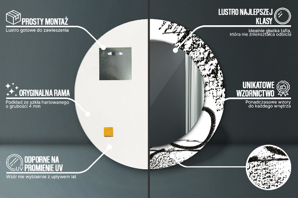 Miroir rond imprimé Motif de graffitis