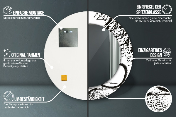 Miroir rond imprimé Motif de graffitis