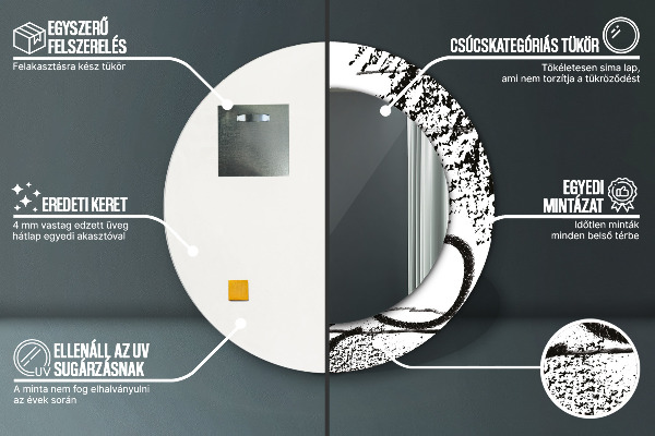 Miroir rond imprimé Motif de graffitis
