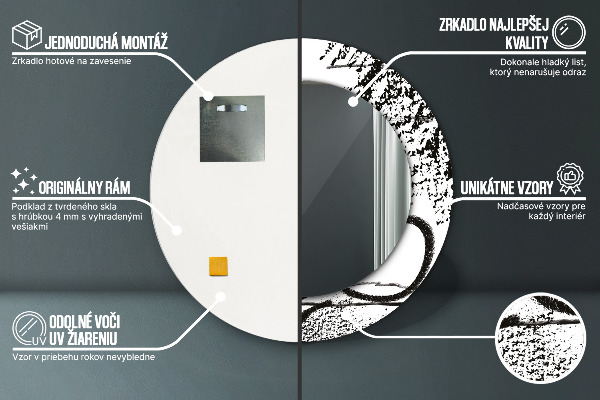 Miroir rond imprimé Motif de graffitis