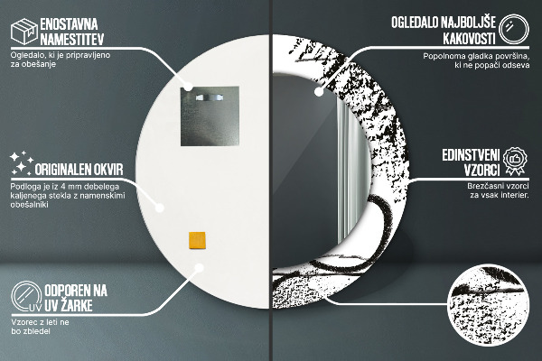 Miroir rond imprimé Motif de graffitis
