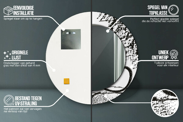 Miroir rond imprimé Motif de graffitis
