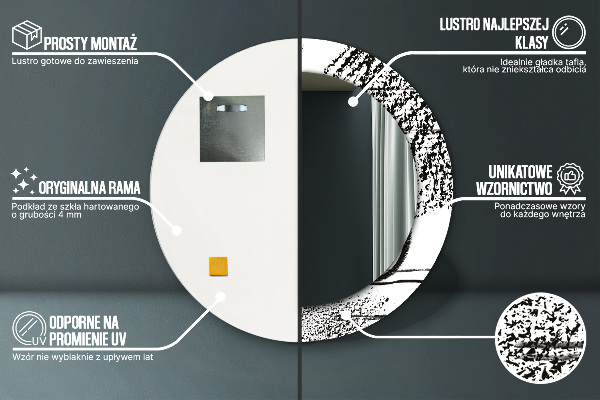 Miroir rond imprimé Motif de graffitis