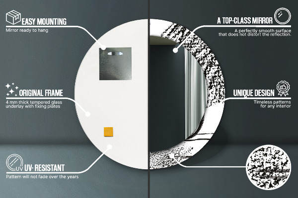 Miroir rond imprimé Motif de graffitis
