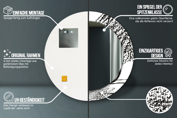 Miroir rond imprimé Motif de graffitis