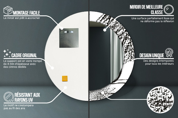 Miroir rond imprimé Motif de graffitis