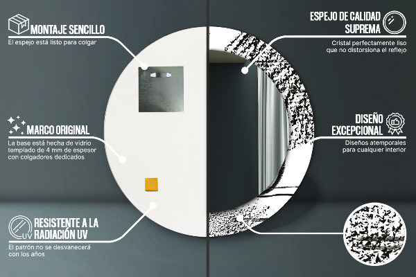 Miroir rond imprimé Motif de graffitis