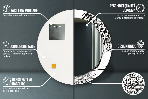 Miroir rond imprimé Motif de graffitis