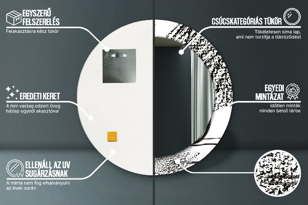 Miroir rond imprimé Motif de graffitis