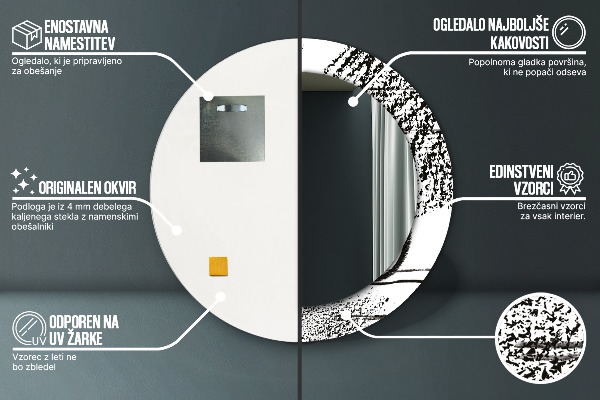 Miroir rond imprimé Motif de graffitis