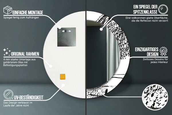 Miroir rond imprimé Motif de graffitis