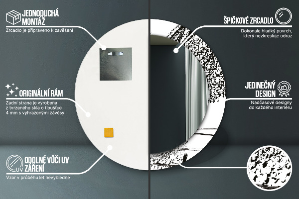Miroir rond imprimé Motif de graffitis