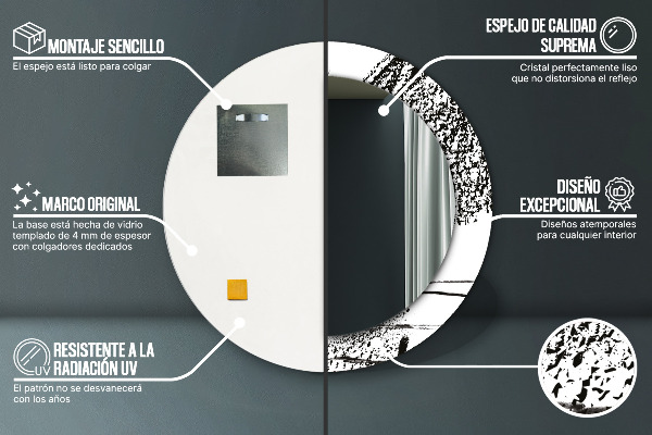Miroir rond imprimé Motif de graffitis