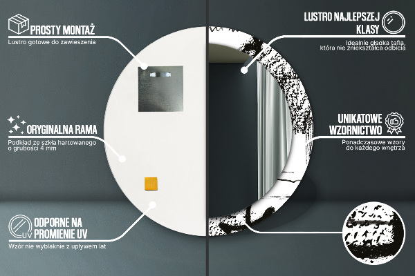 Miroir rond imprimé Motif de graffitis
