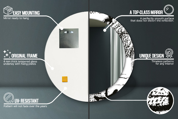 Miroir rond imprimé Motif de graffitis
