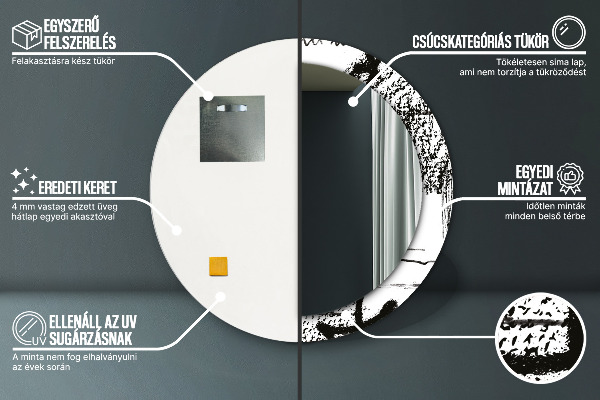Miroir rond imprimé Motif de graffitis