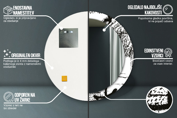 Miroir rond imprimé Motif de graffitis
