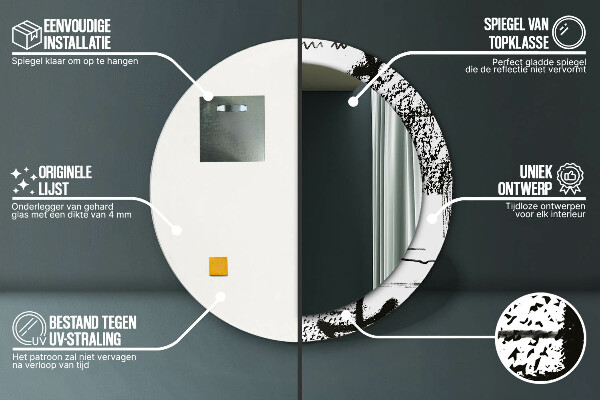 Miroir rond imprimé Motif de graffitis