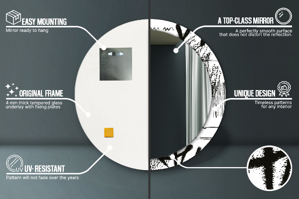 Miroir rond imprimé Motif de graffitis