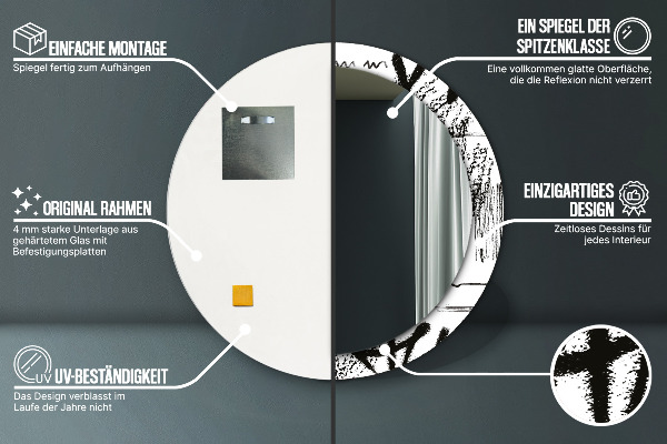 Miroir rond imprimé Motif de graffitis