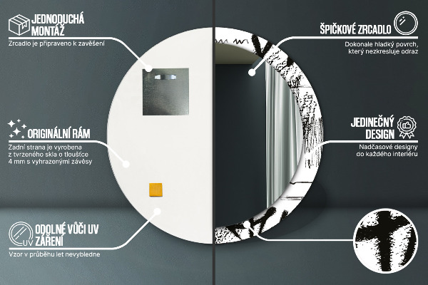 Miroir rond imprimé Motif de graffitis