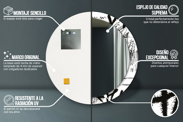 Miroir rond imprimé Motif de graffitis