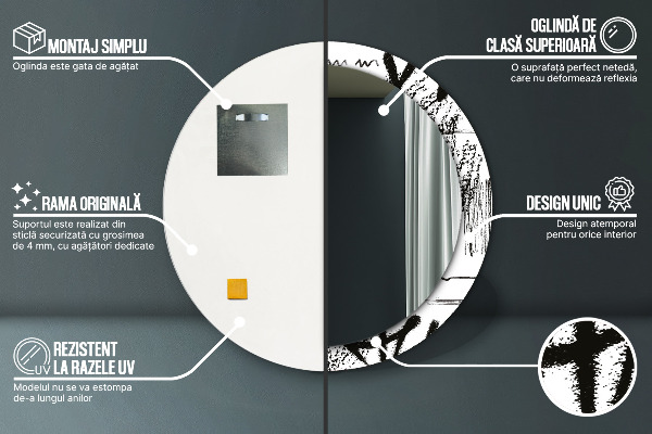 Miroir rond imprimé Motif de graffitis