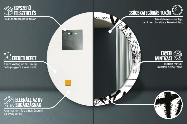 Miroir rond imprimé Motif de graffitis