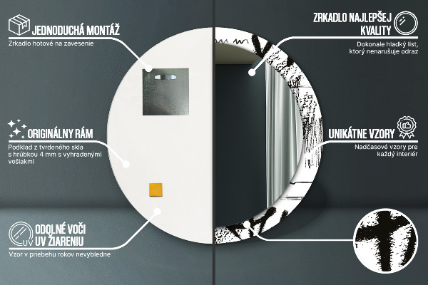 Miroir rond imprimé Motif de graffitis